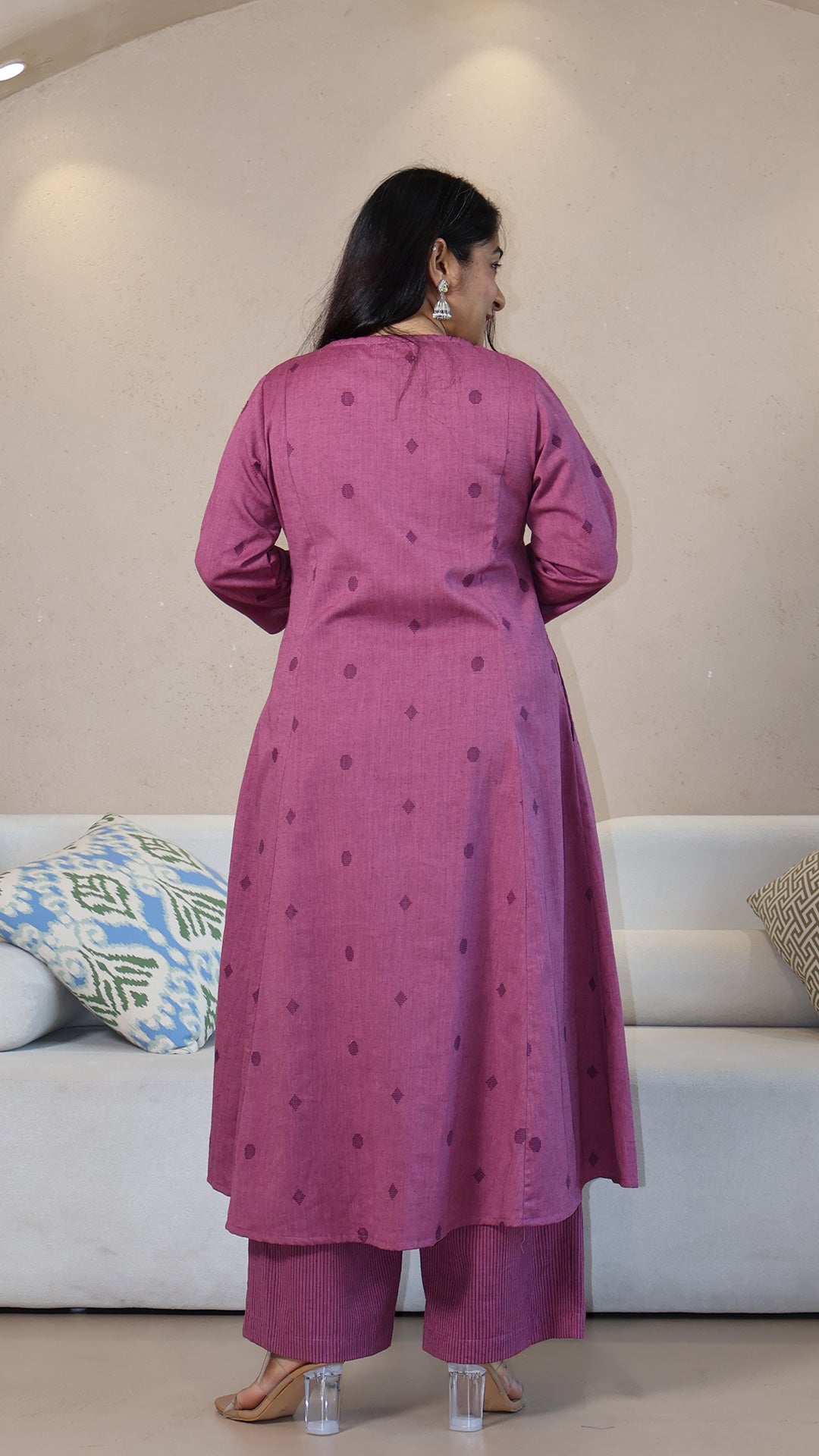 Grace Handwoven Cotton Kurta - Purple
