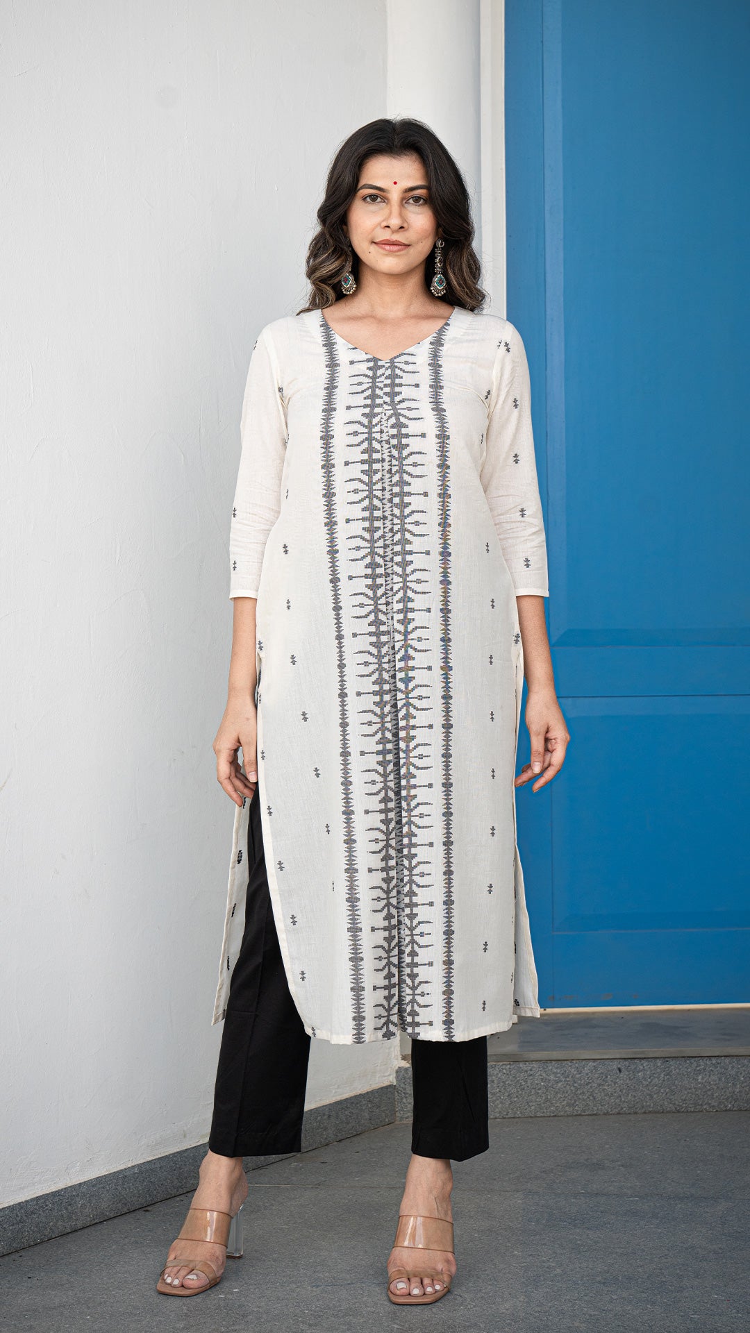 Medha Hand Woven Cotton Kurta - White