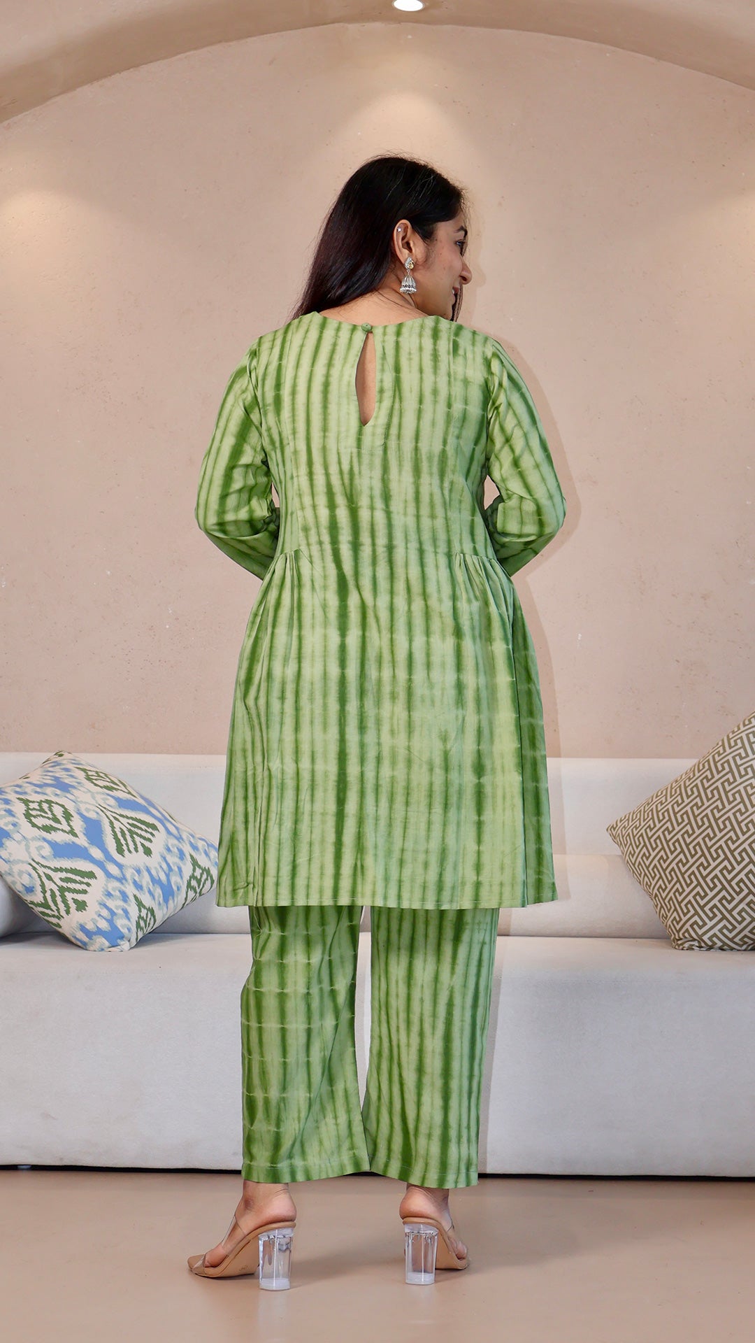 Green Shibori Cotton Co-ord