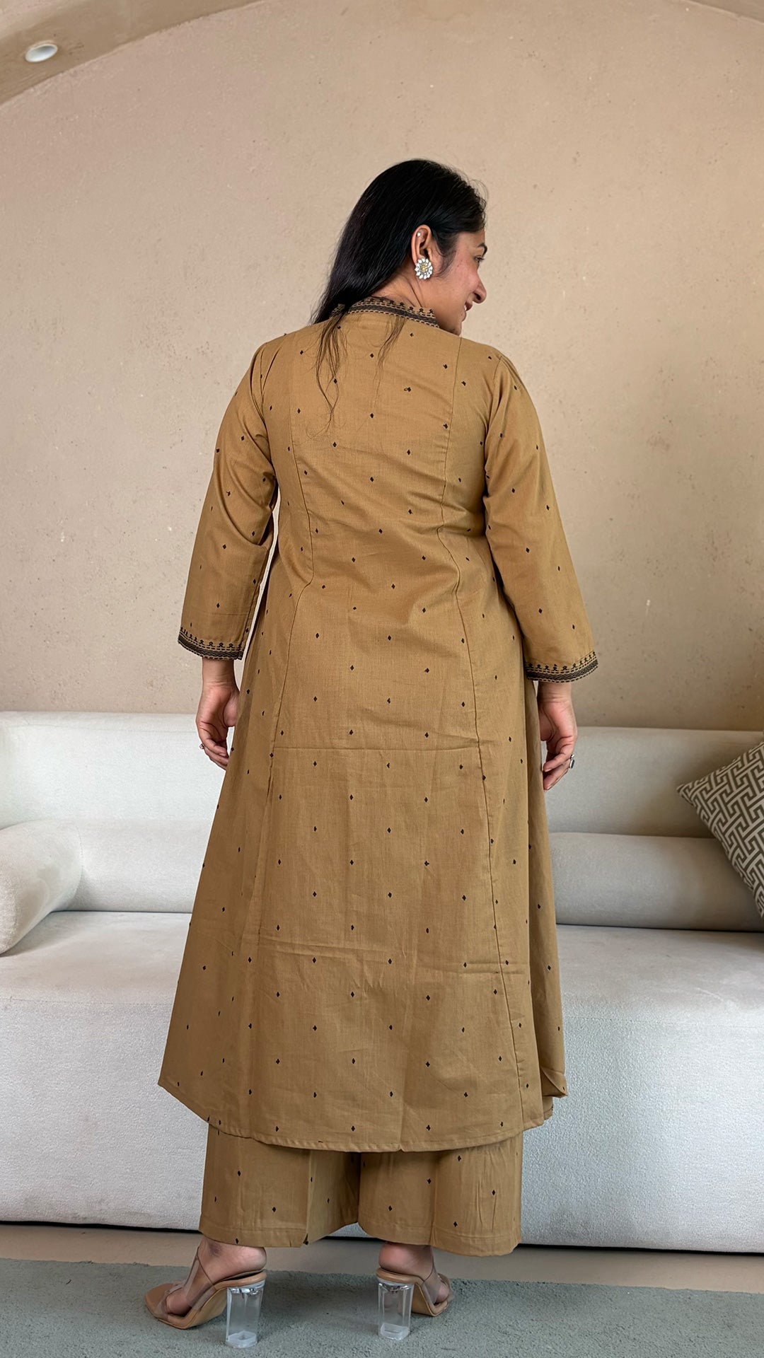 Raahi Hand Woven Cotton Kurta - Sand