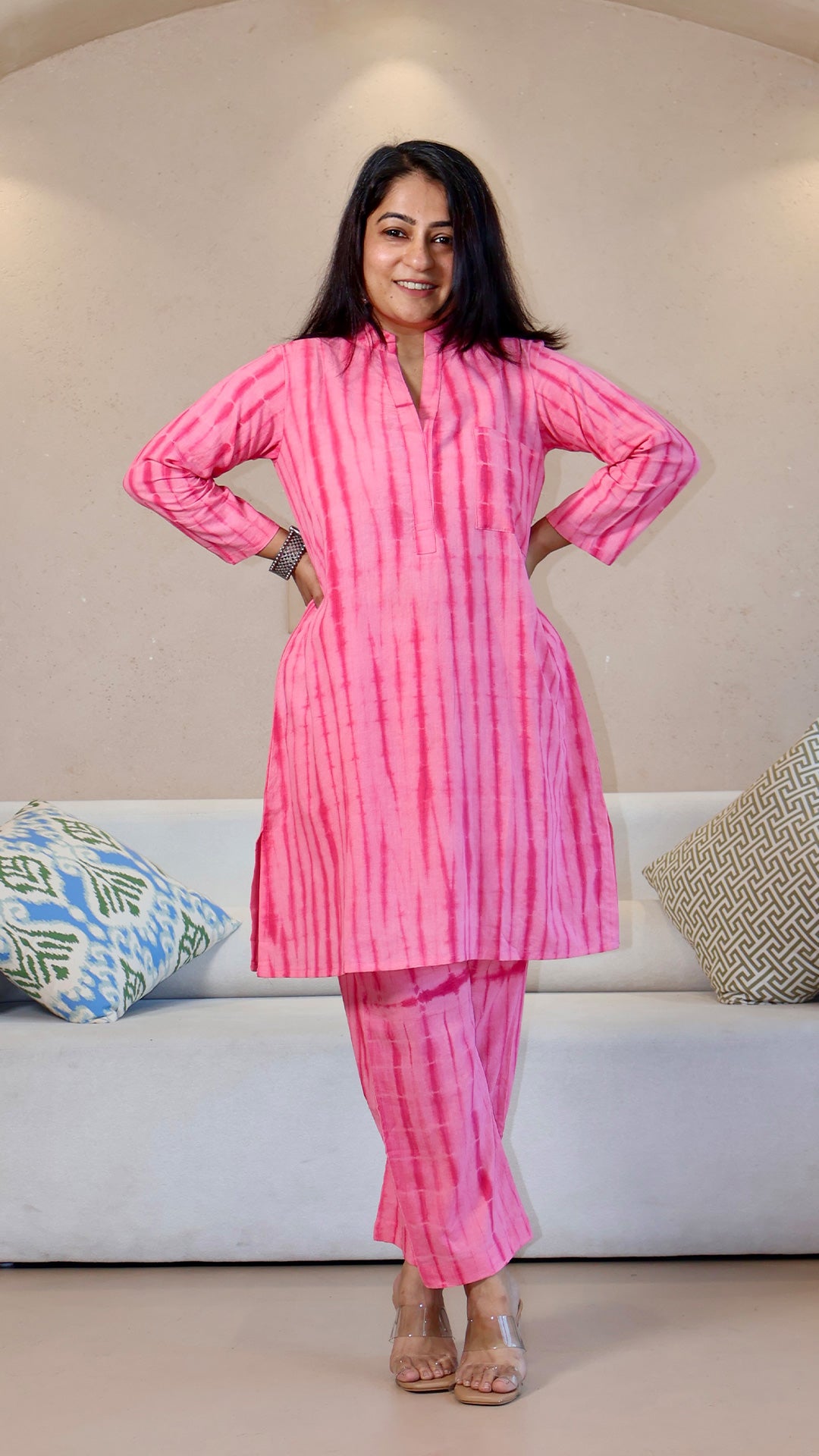 Pink Shibori Cotton Co-ord
