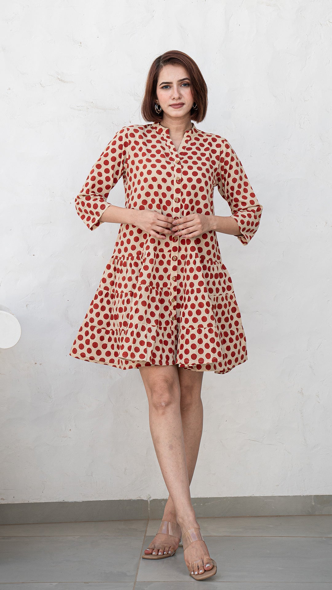 Red Polka Cotton Skater Dress