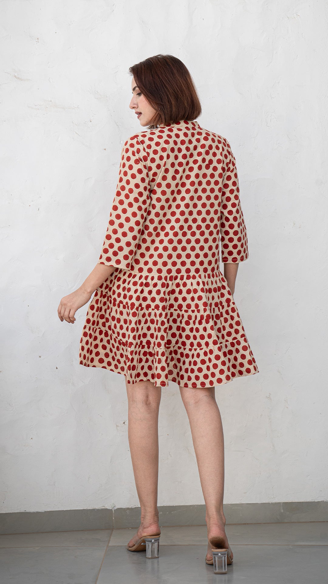 Red Polka Cotton Skater Dress