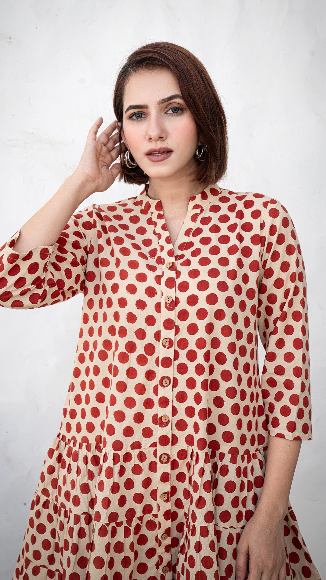 Red Polka Cotton Skater Dress