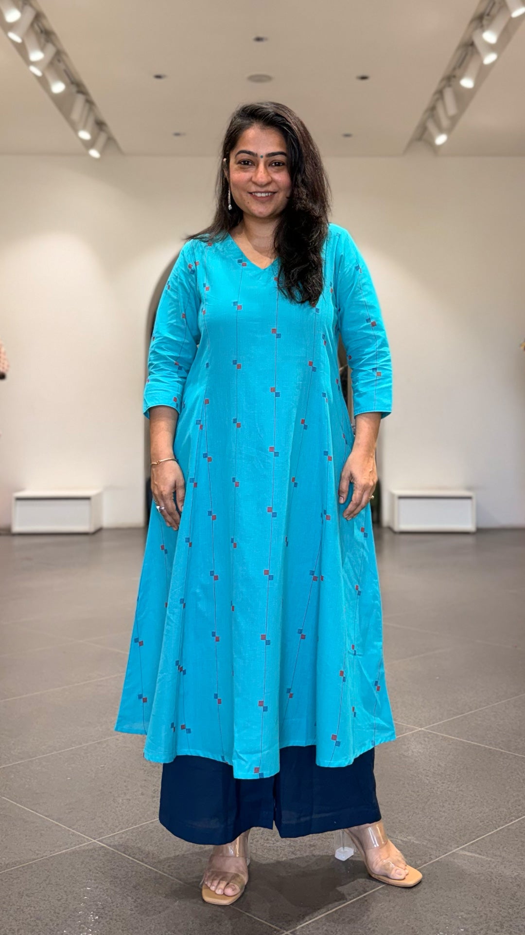 Heloise Handwoven Cotton Kurta - Light Blue