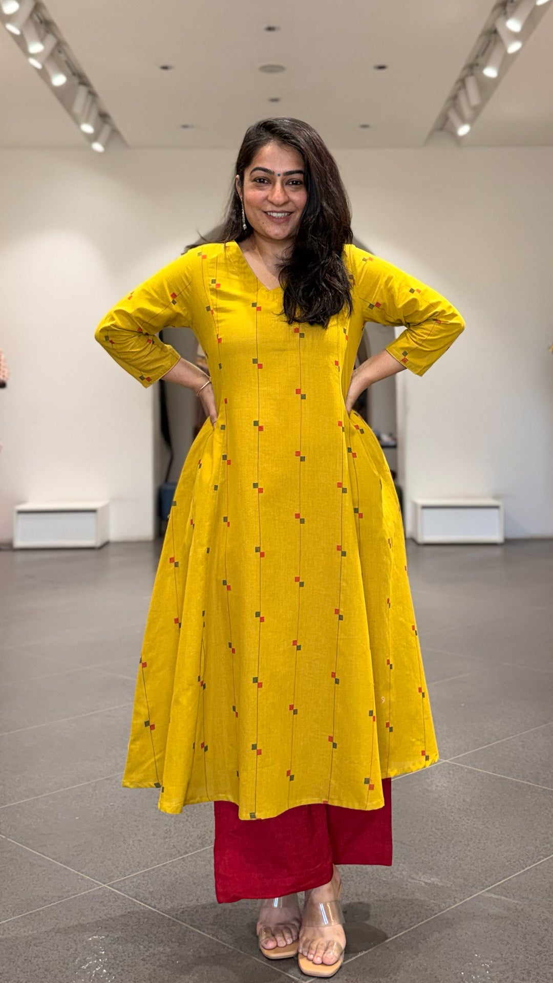 Visha Handwoven Cotton Kurta - Yellow
