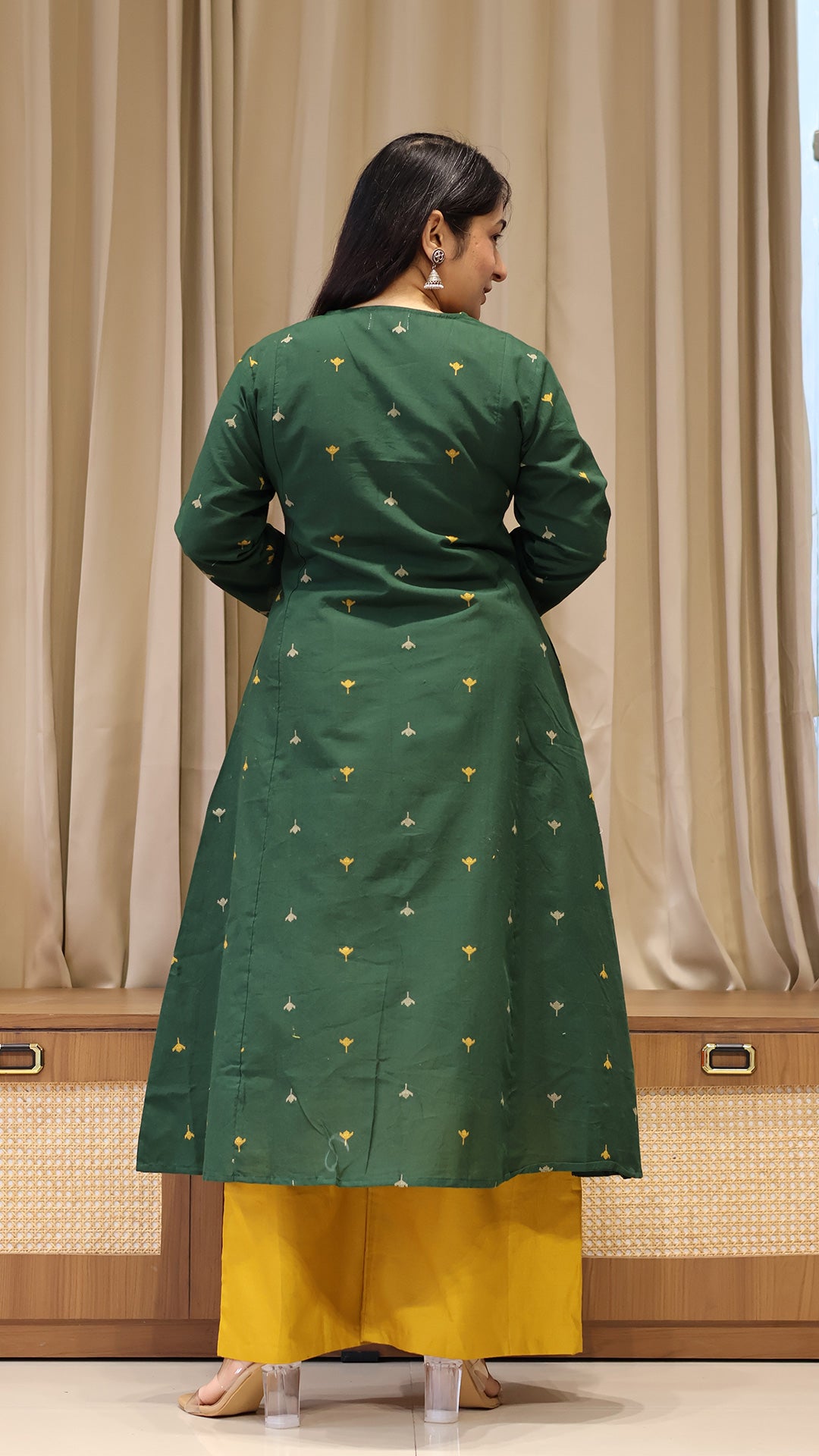 Goonj Handwoven Cotton Kurta - Dark Green
