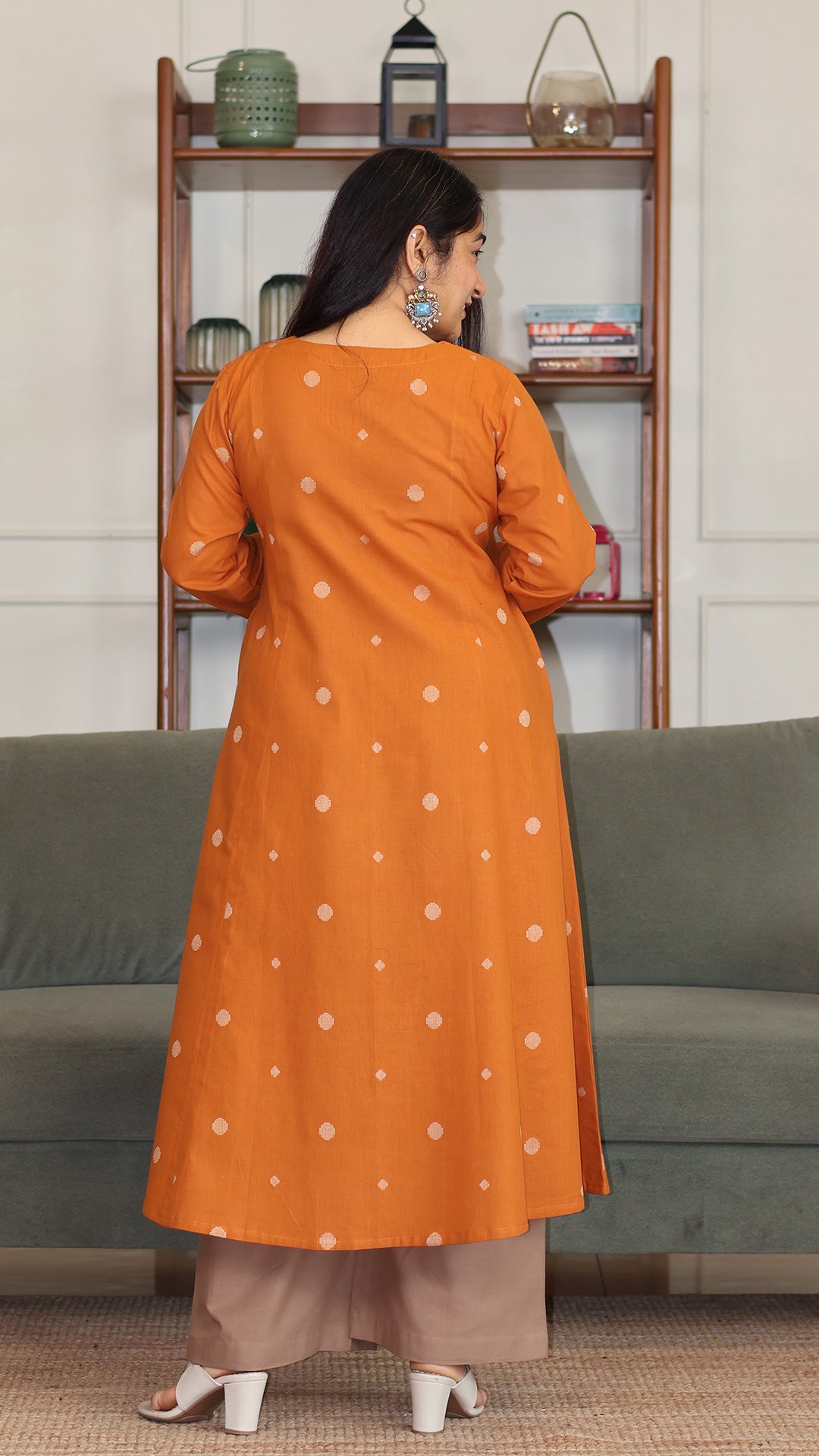 Shirali Handwoven Cotton Kurta - Mustard Yellow