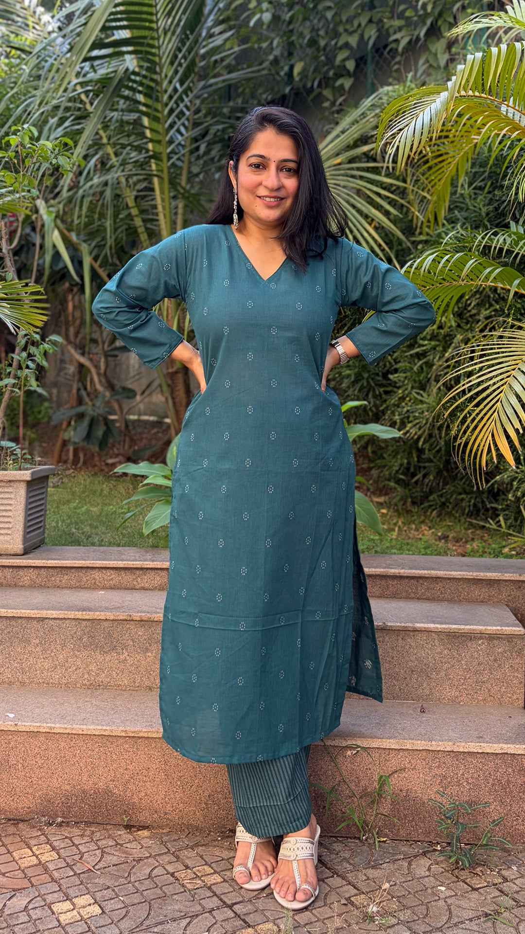 Jhelum Green Hand Woven Cotton Kurta