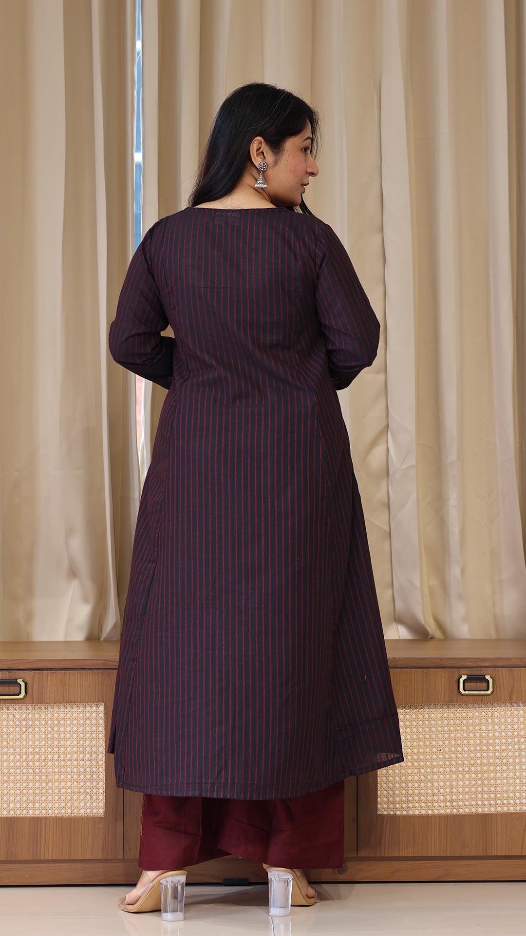 Black Stripes Handwoven Cotton Kurta