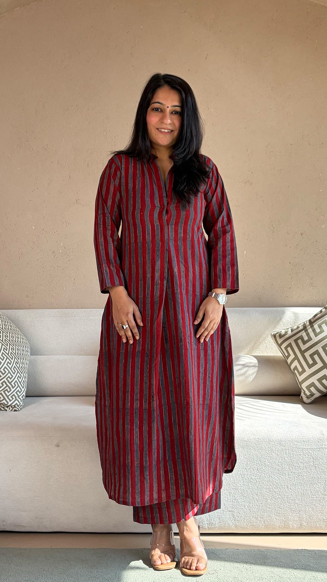 Hridaya Ajrakh Handblock Kurta In Cotton