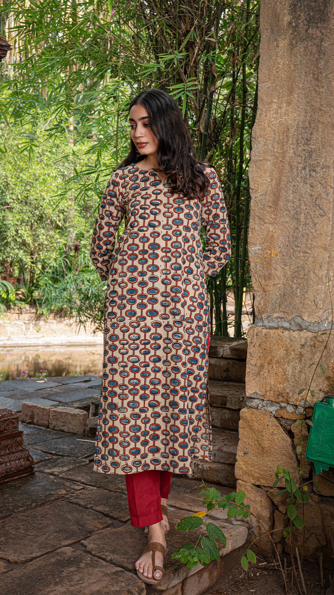 Aarohi Ajrakh Cotton Kurta - Off White