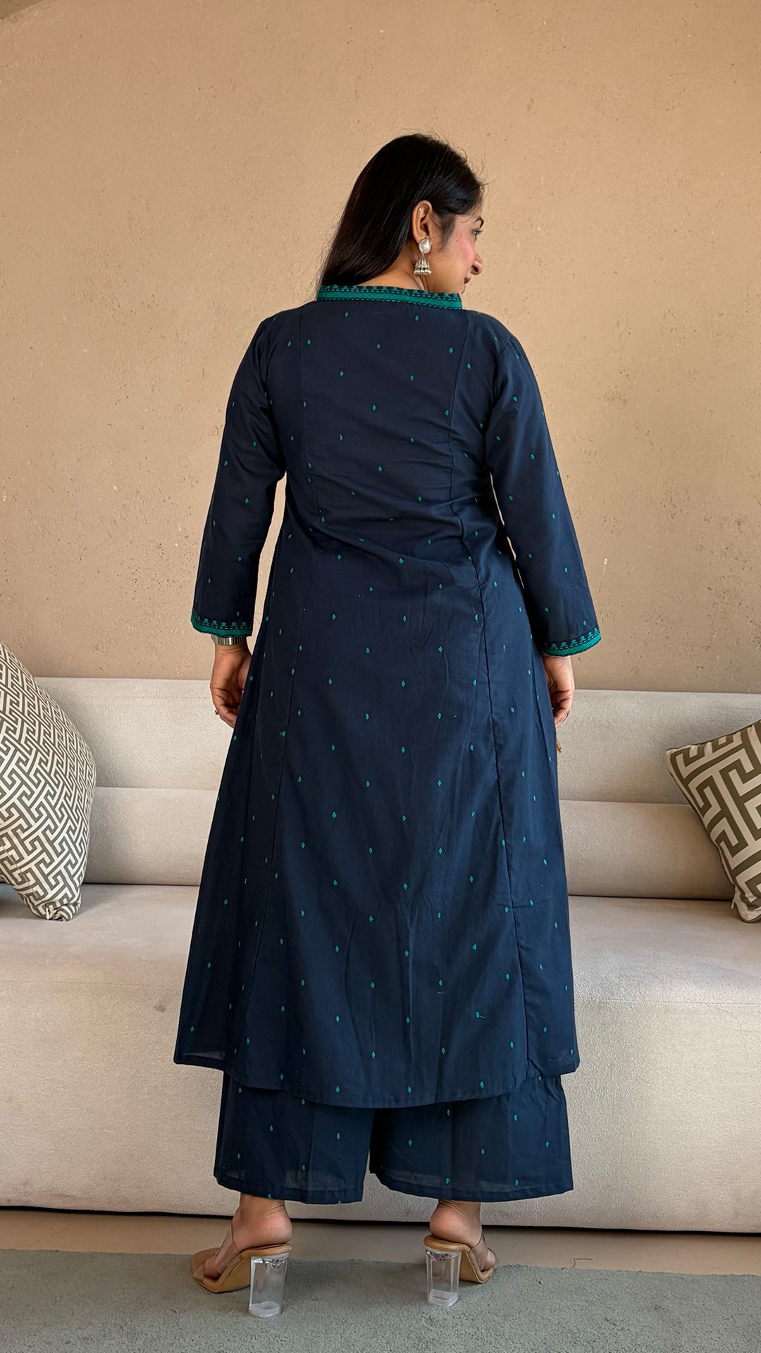 Urmi Blue Hand Woven Cotton Kurta