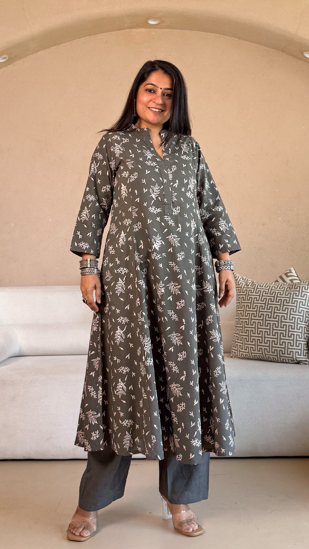 Dhriti Cotton Kurta- Grey