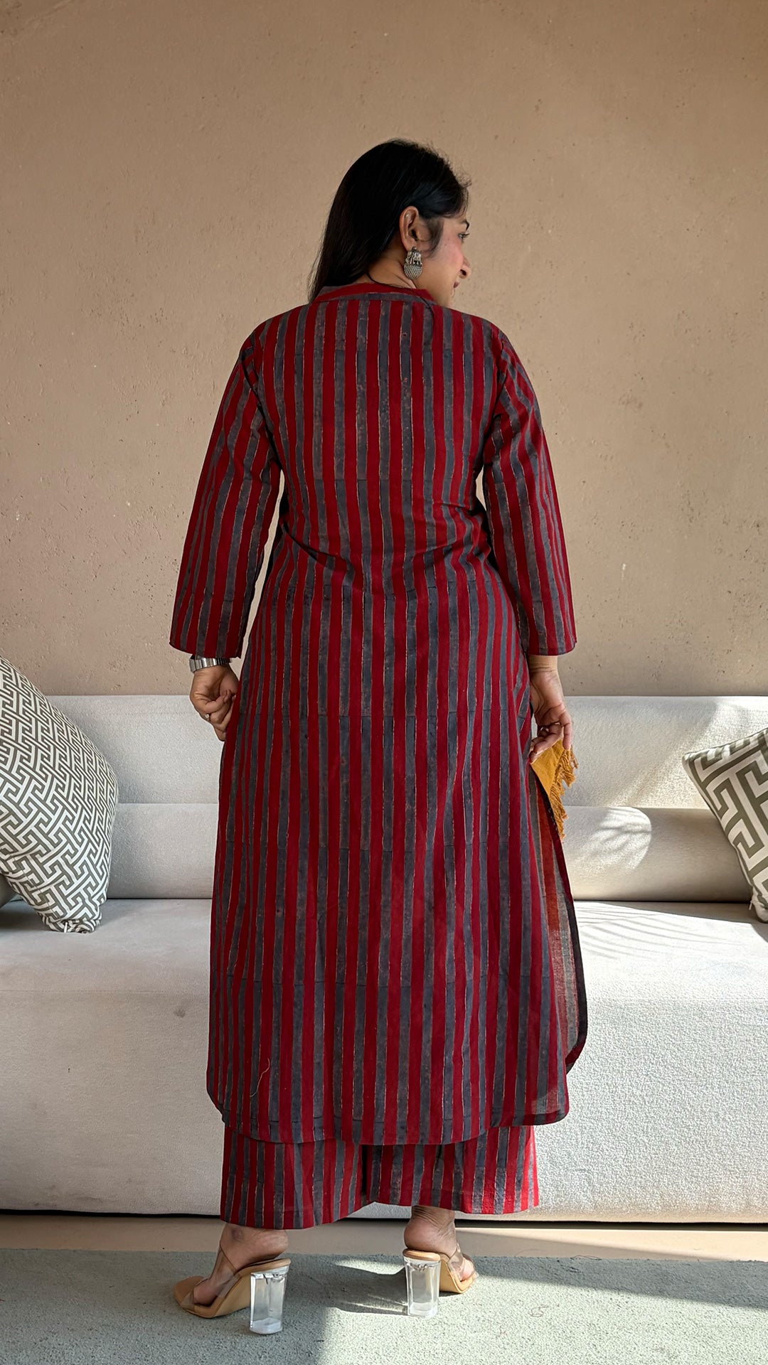 Hridaya Ajrakh Handblock Kurta In Cotton