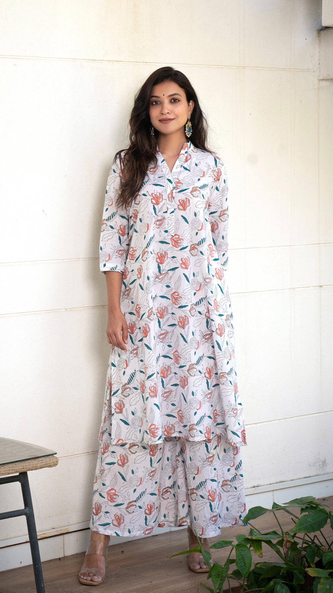 Sehra Sanganeri Hand Block Cotton Kurta - White