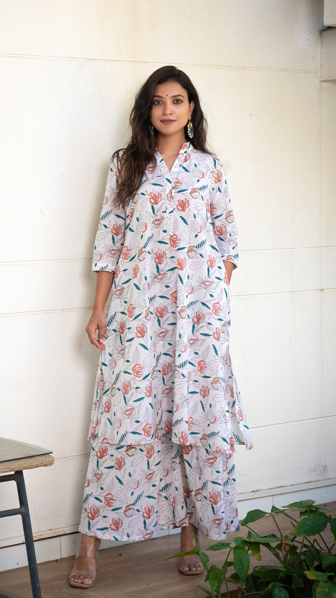Sehra Sanganeri Hand Block Cotton Kurta - White