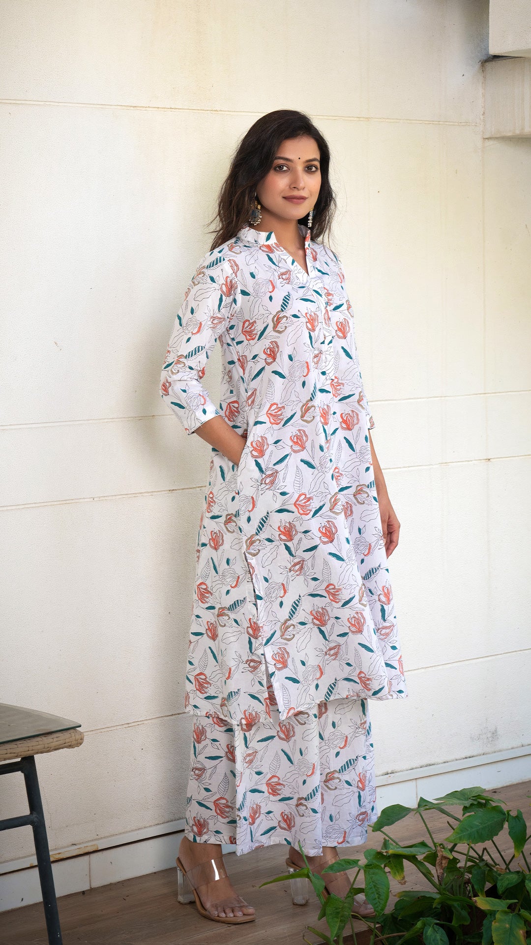 Sehra Sanganeri Hand Block Cotton Kurta - White