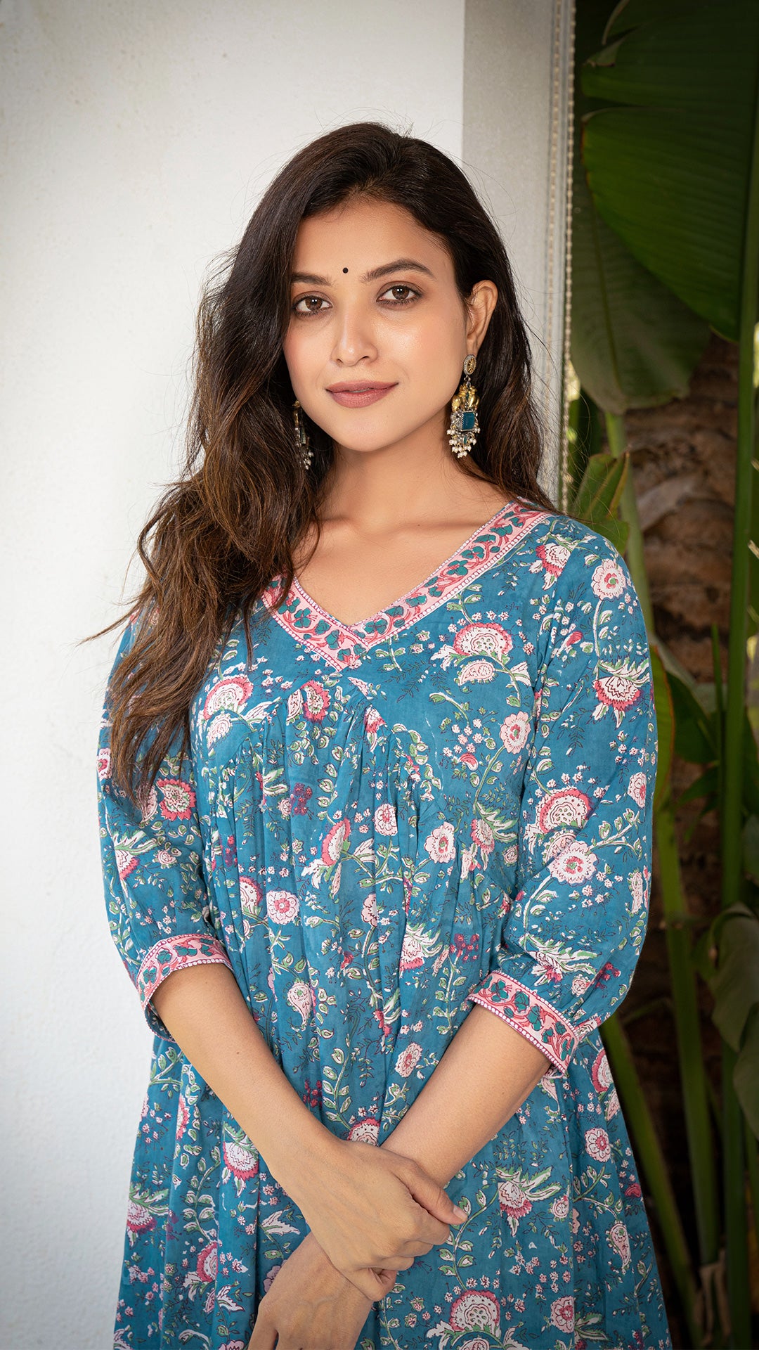 Saima Sanganeri Hand Block Cotton Kurta - Blue