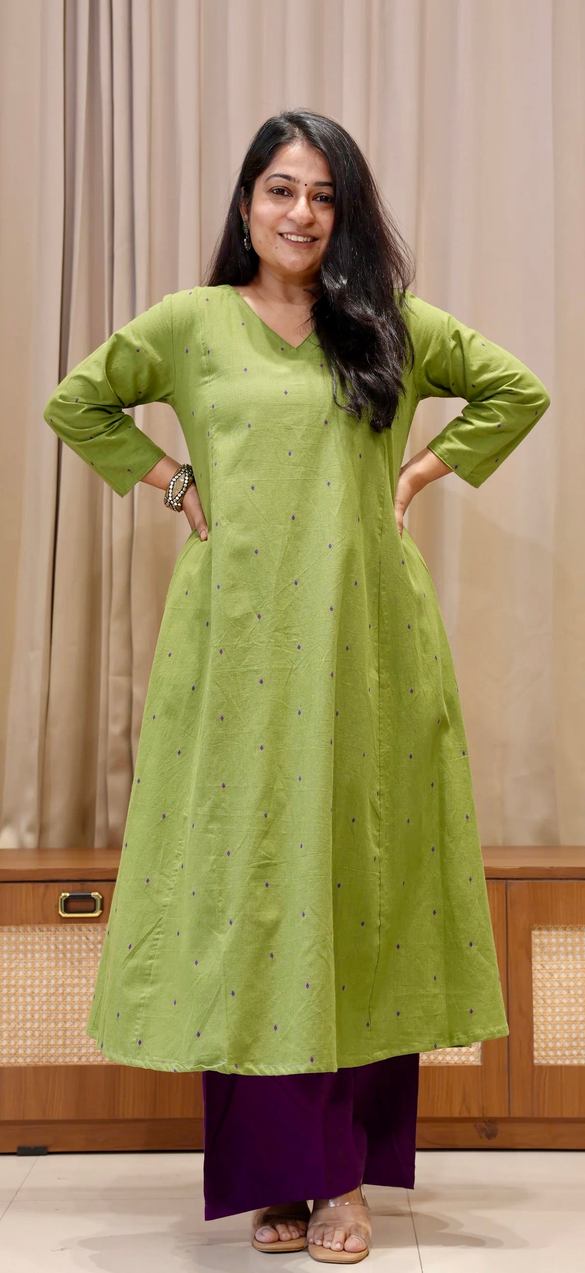 Khushbu Handwoven Cotton Kurta - Cardamom Green