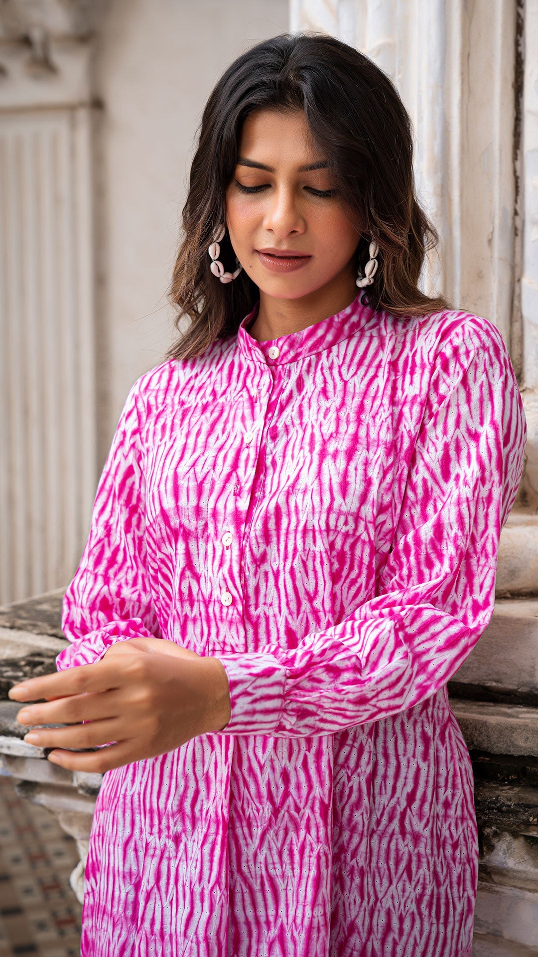 Aayat Pink Shibori Kaftan