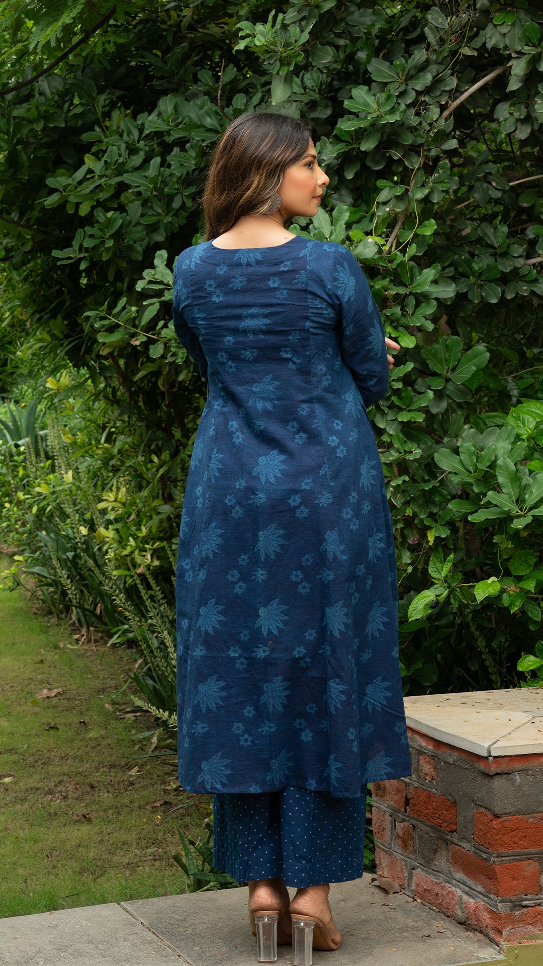 Rachael Hand Block Cotton Kurta - Indigo