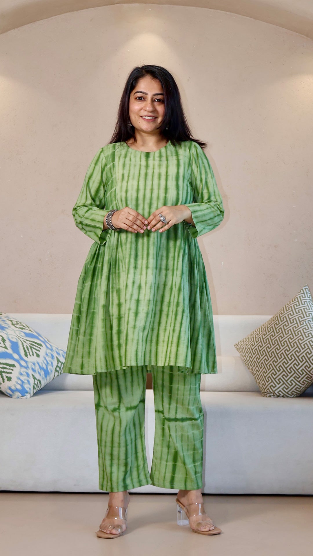 Green Shibori Cotton Co-ord