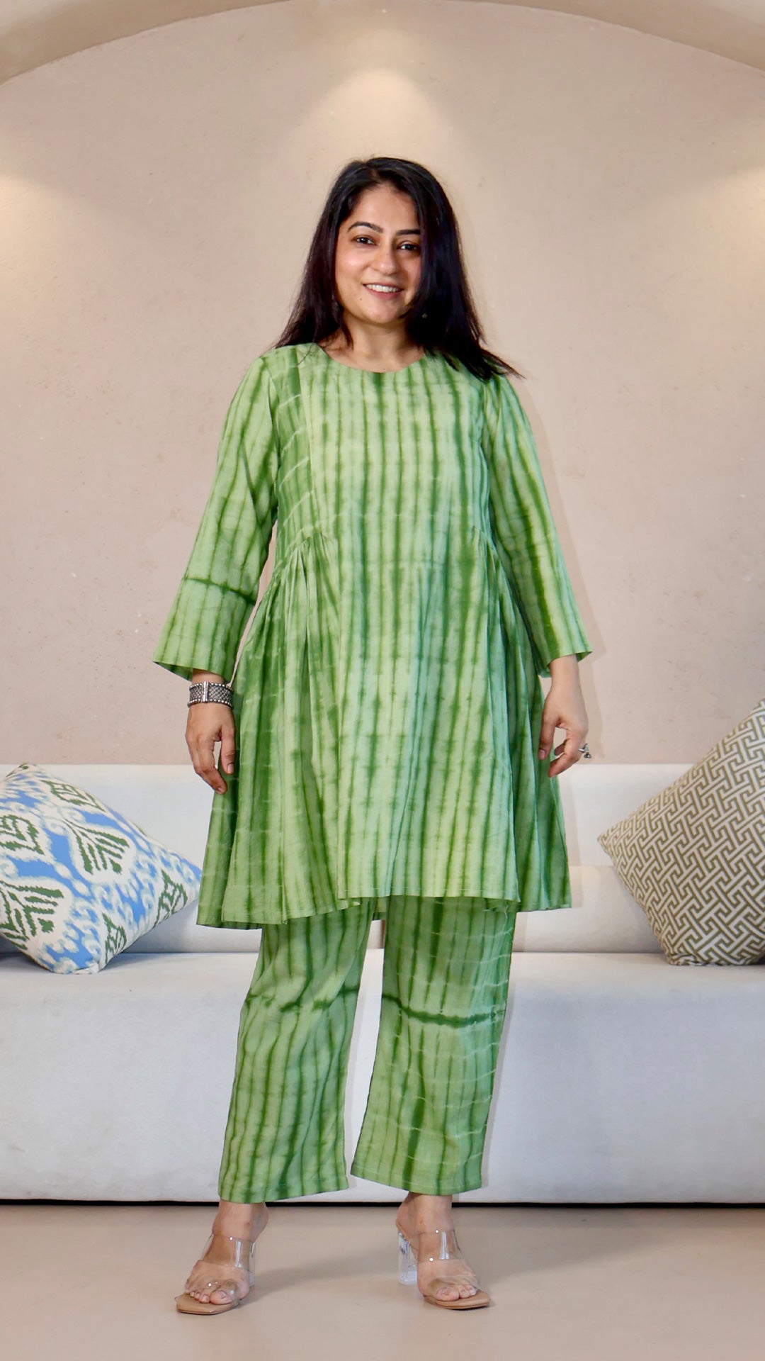 Green Shibori Cotton Co-ord