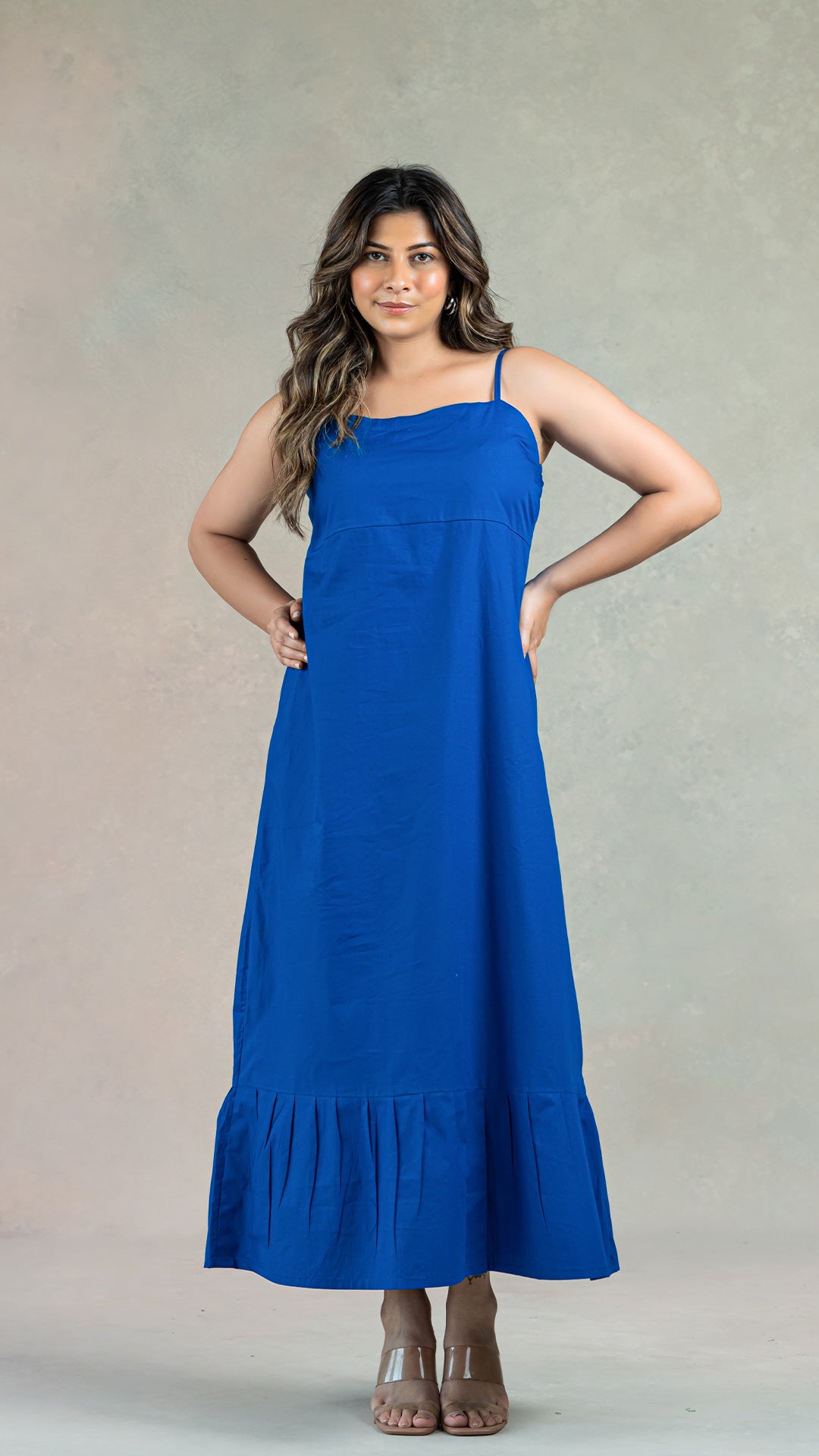 Royal Blue Spaghetti Organic Cotton Dress