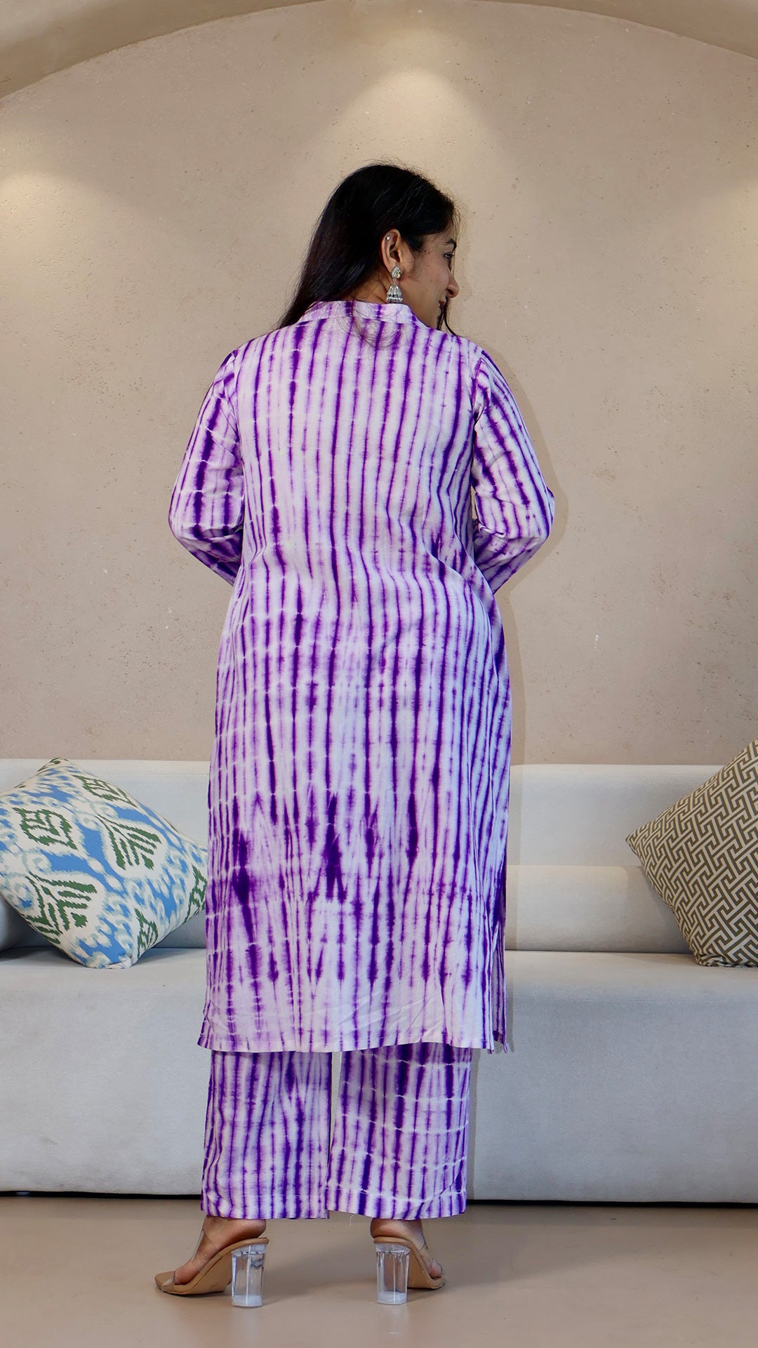 Purple Shibori Cotton Co-ord Set