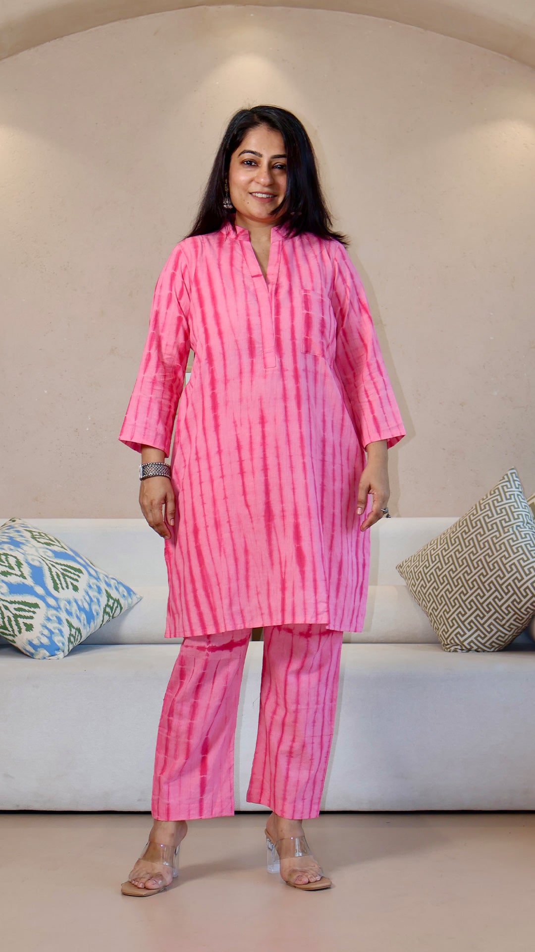 Pink Shibori Cotton Co-ord