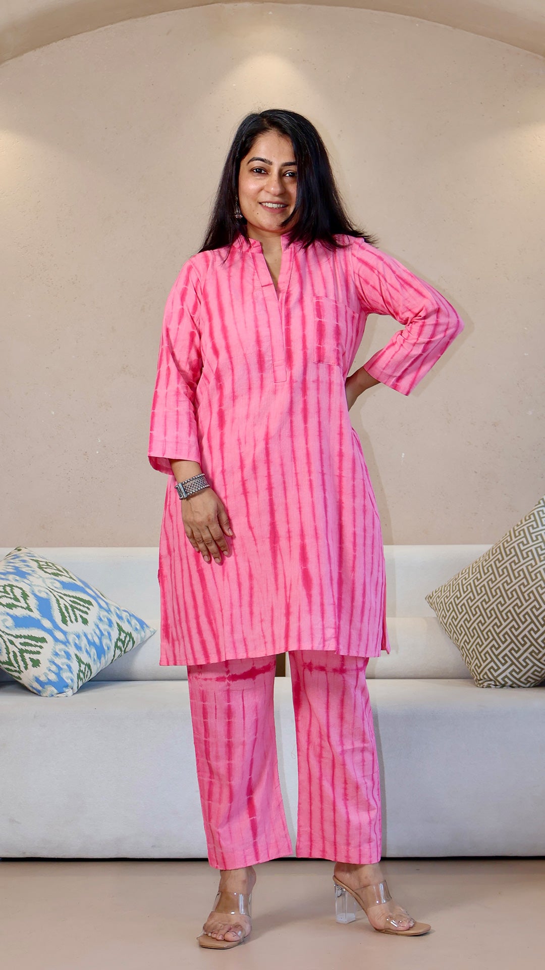 Pink Shibori Cotton Co-ord