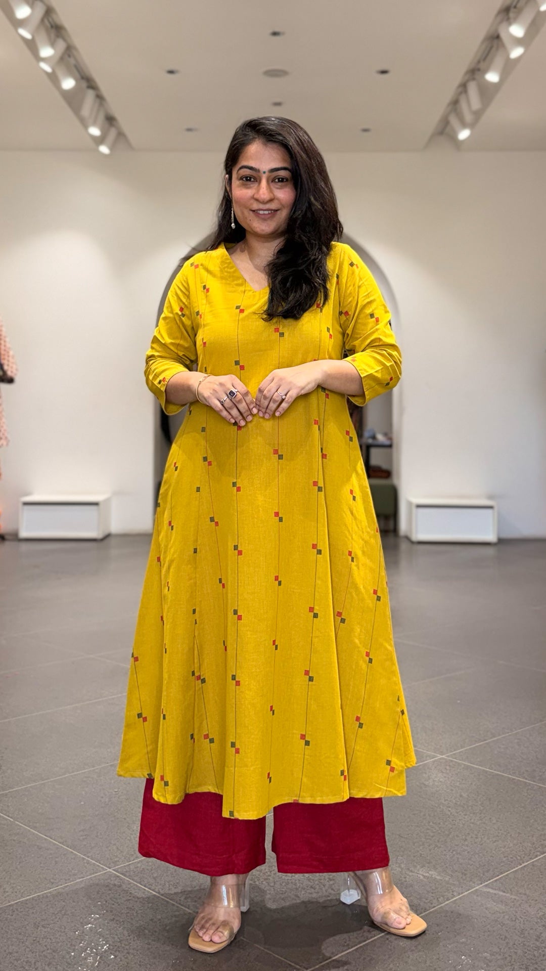 Visha Handwoven Cotton Kurta - Yellow