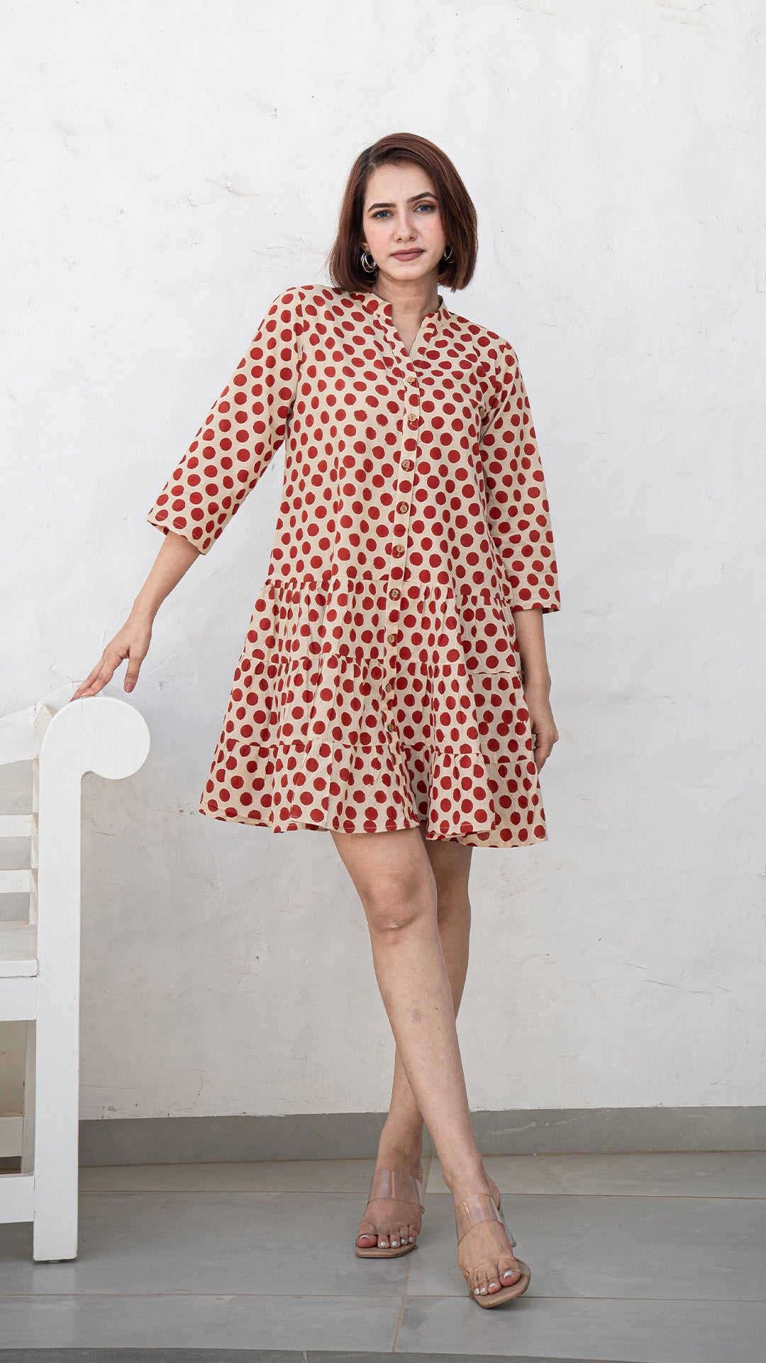 Red Polka Cotton Skater Dress