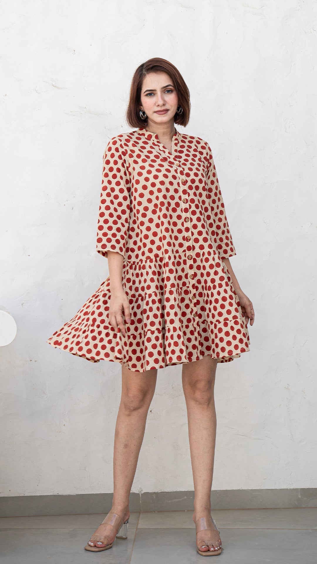 Red Polka Cotton Skater Dress