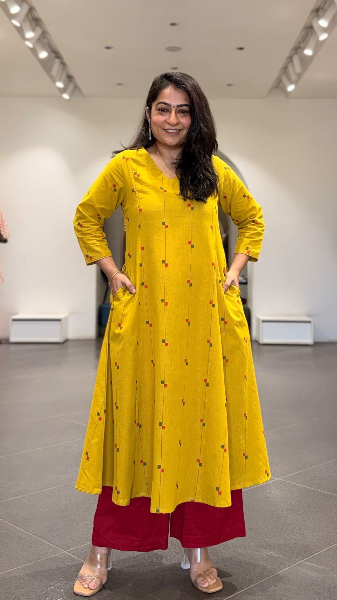 Visha Handwoven Cotton Kurta - Yellow