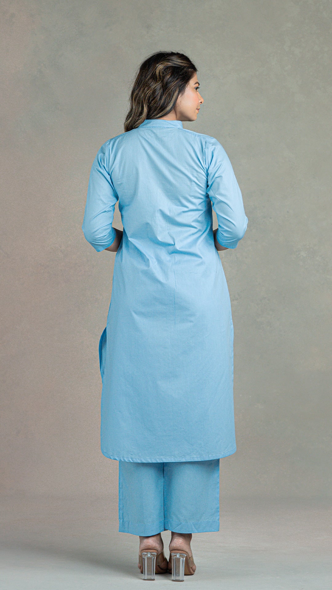 Everyday Organic Cotton Kurta- Light Blue