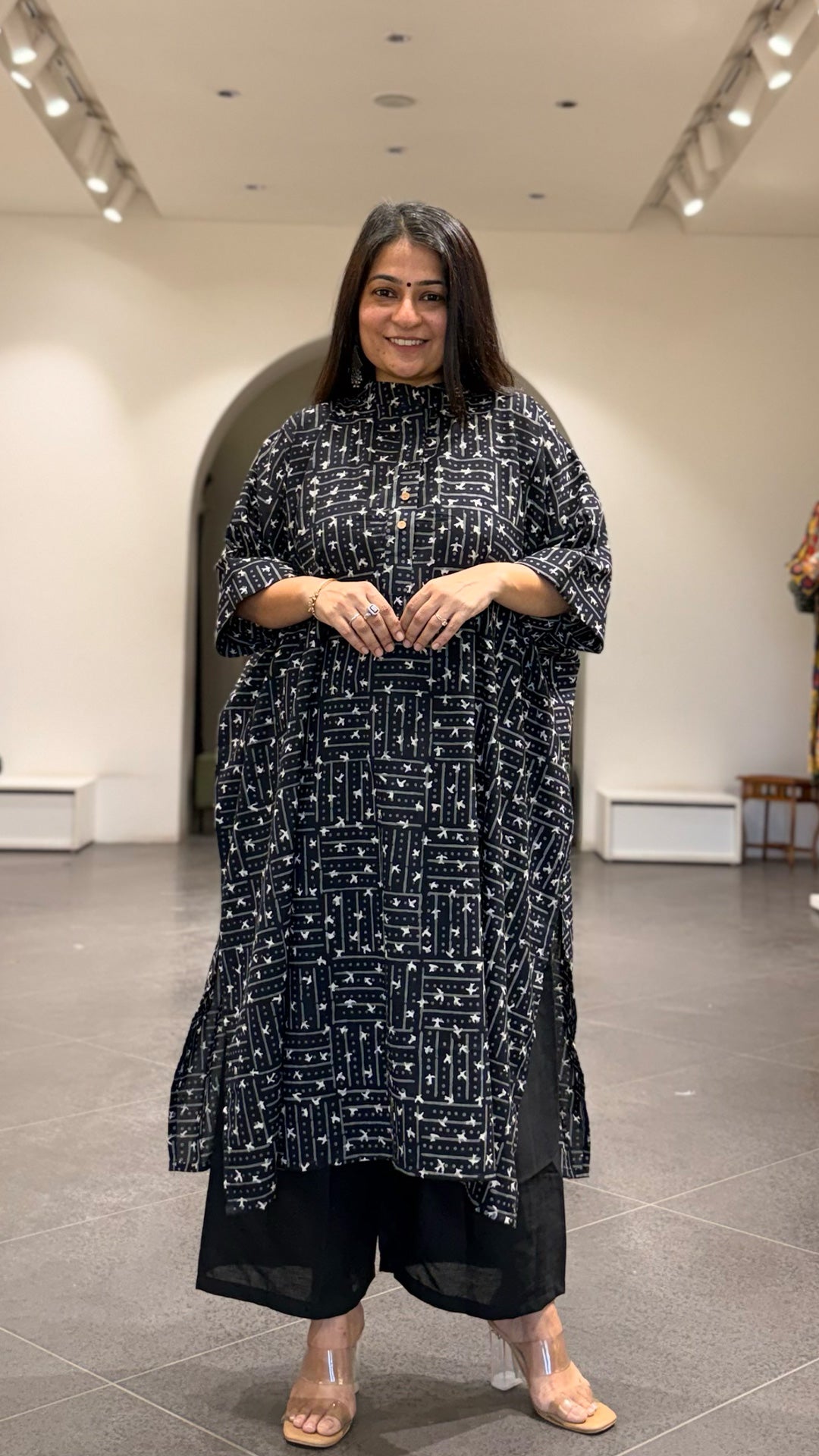 Black Birdies Kaftan Co-ord In Cotton