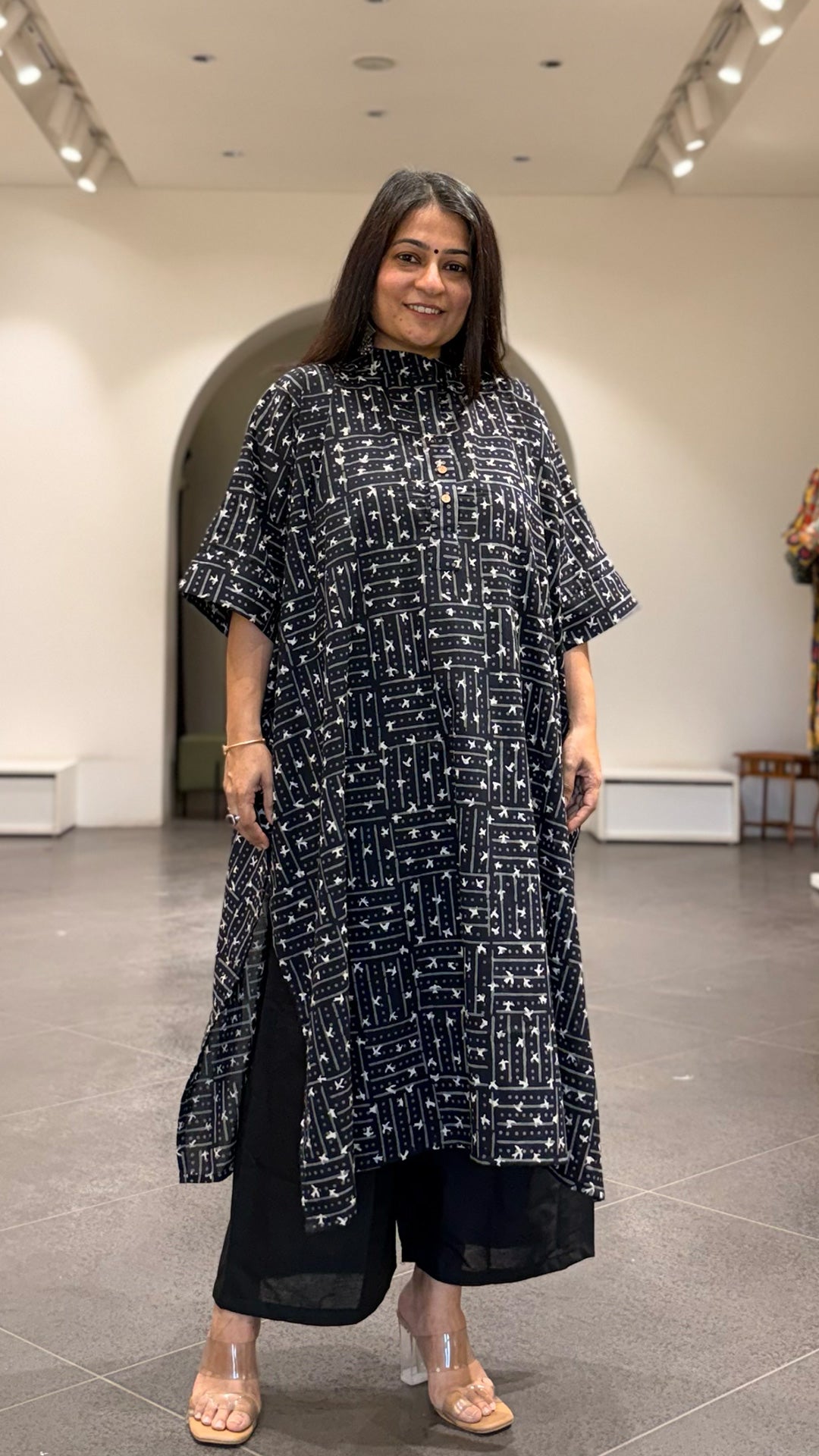 Black Birdies Kaftan Co-ord In Cotton