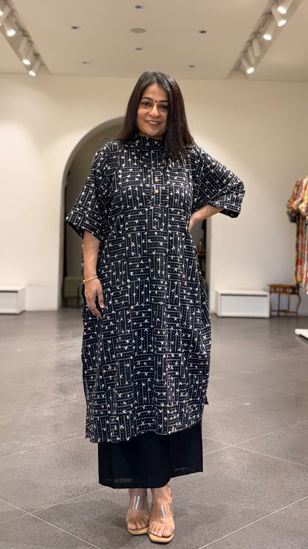 Black Birdies Kaftan Co-ord In Cotton