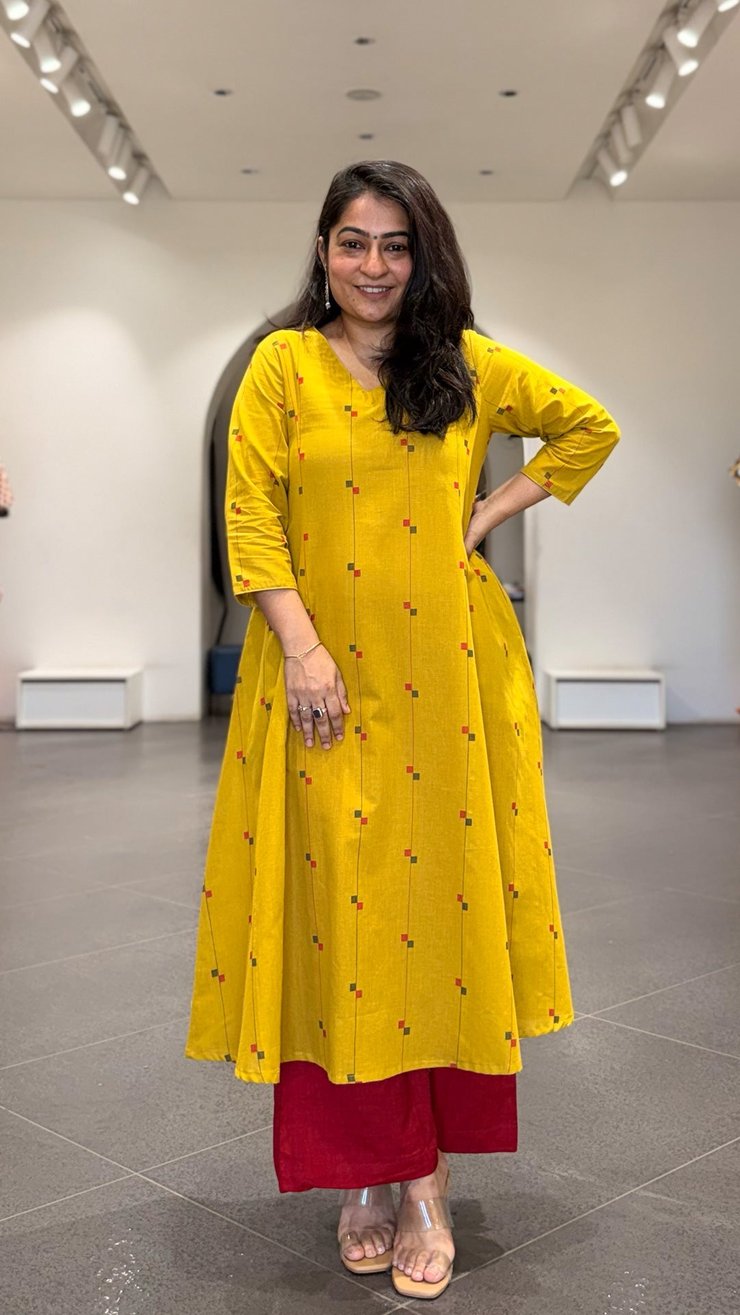 Visha Handwoven Cotton Kurta - Yellow
