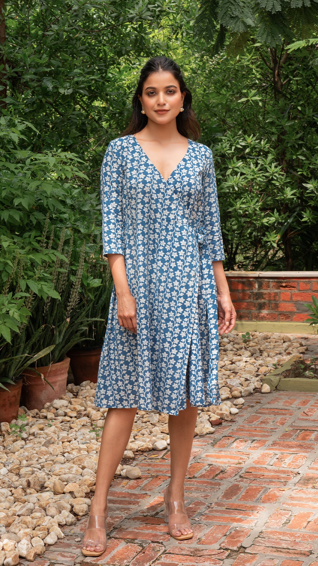 Kim Wrap Dress - Indigo