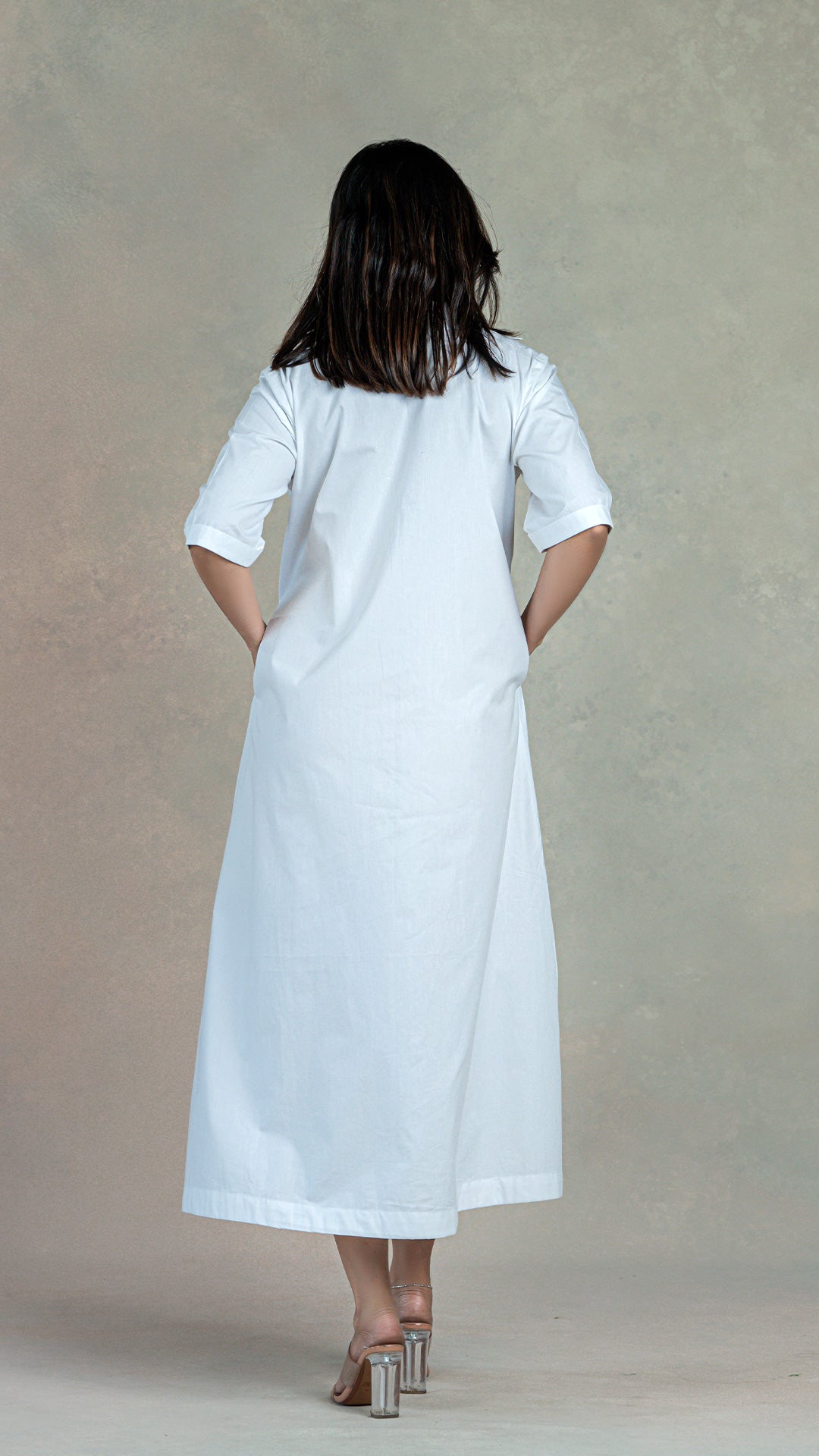 White Organic Cotton Dress - Long