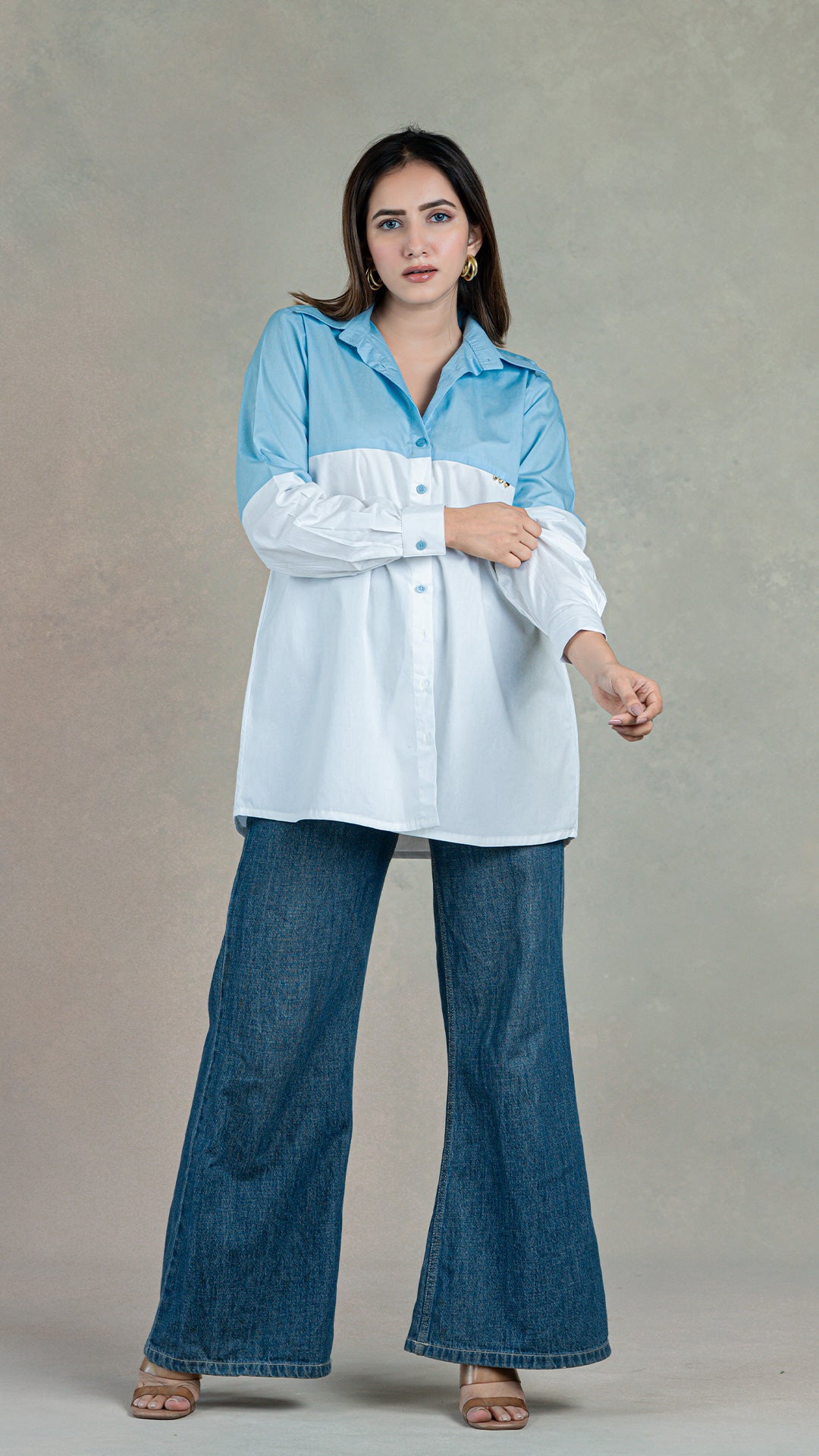 Light Blue - White Cotton Shirt