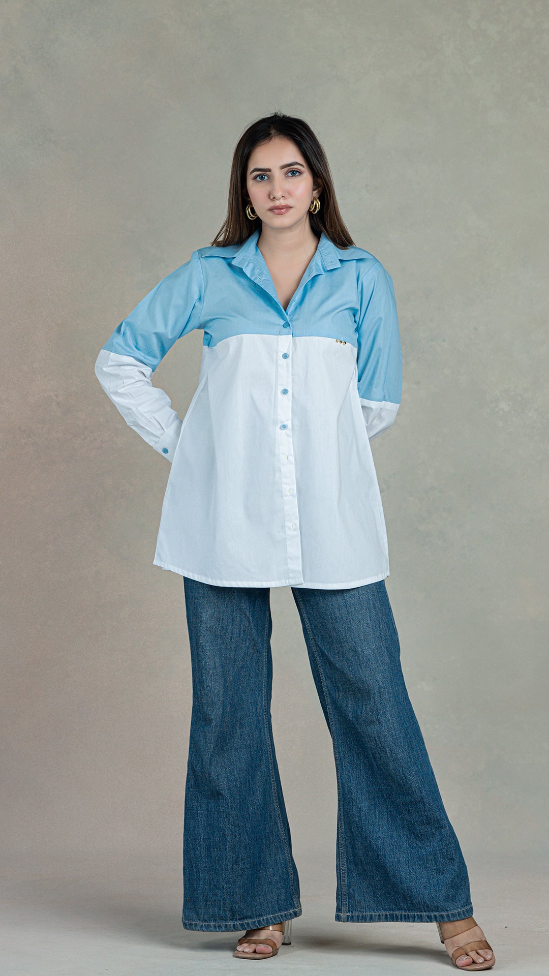 Light Blue - White Cotton Shirt