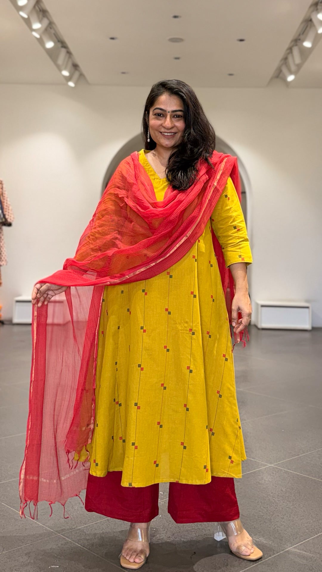 Visha Handwoven Cotton Kurta - Yellow