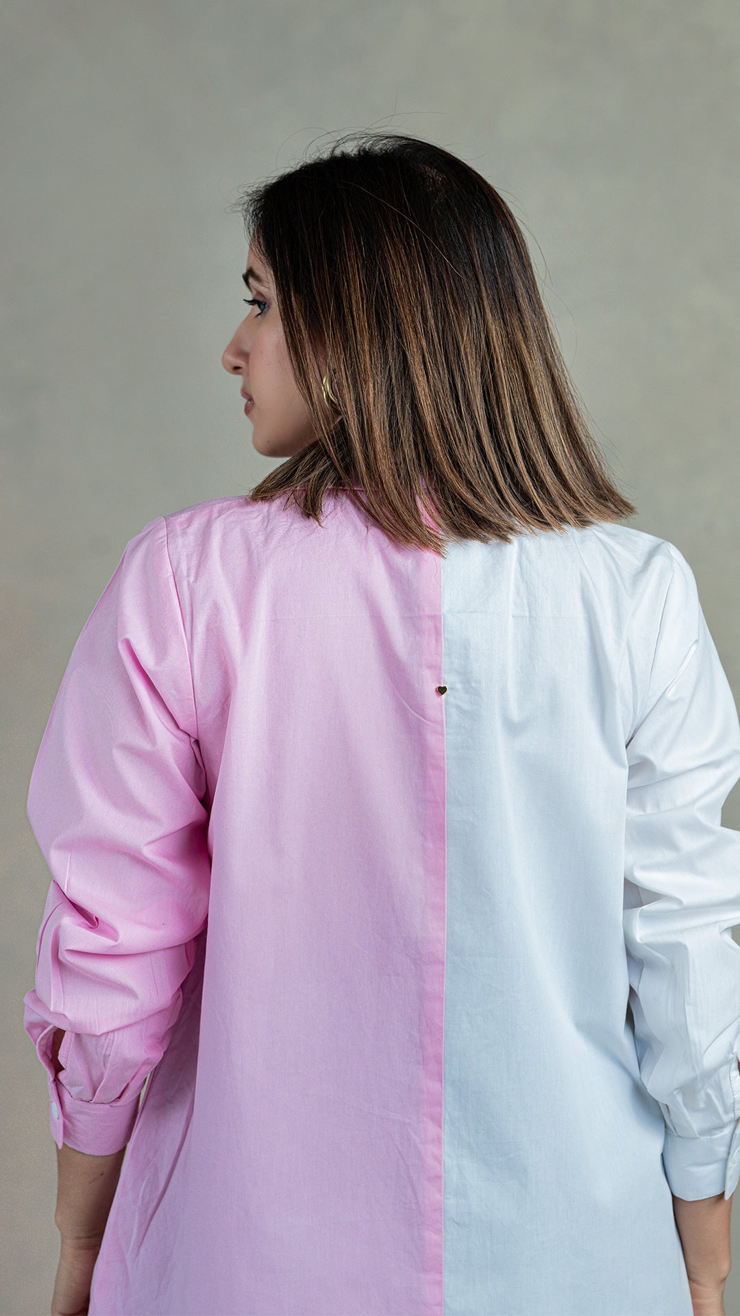 Pink-White Cotton Shirt