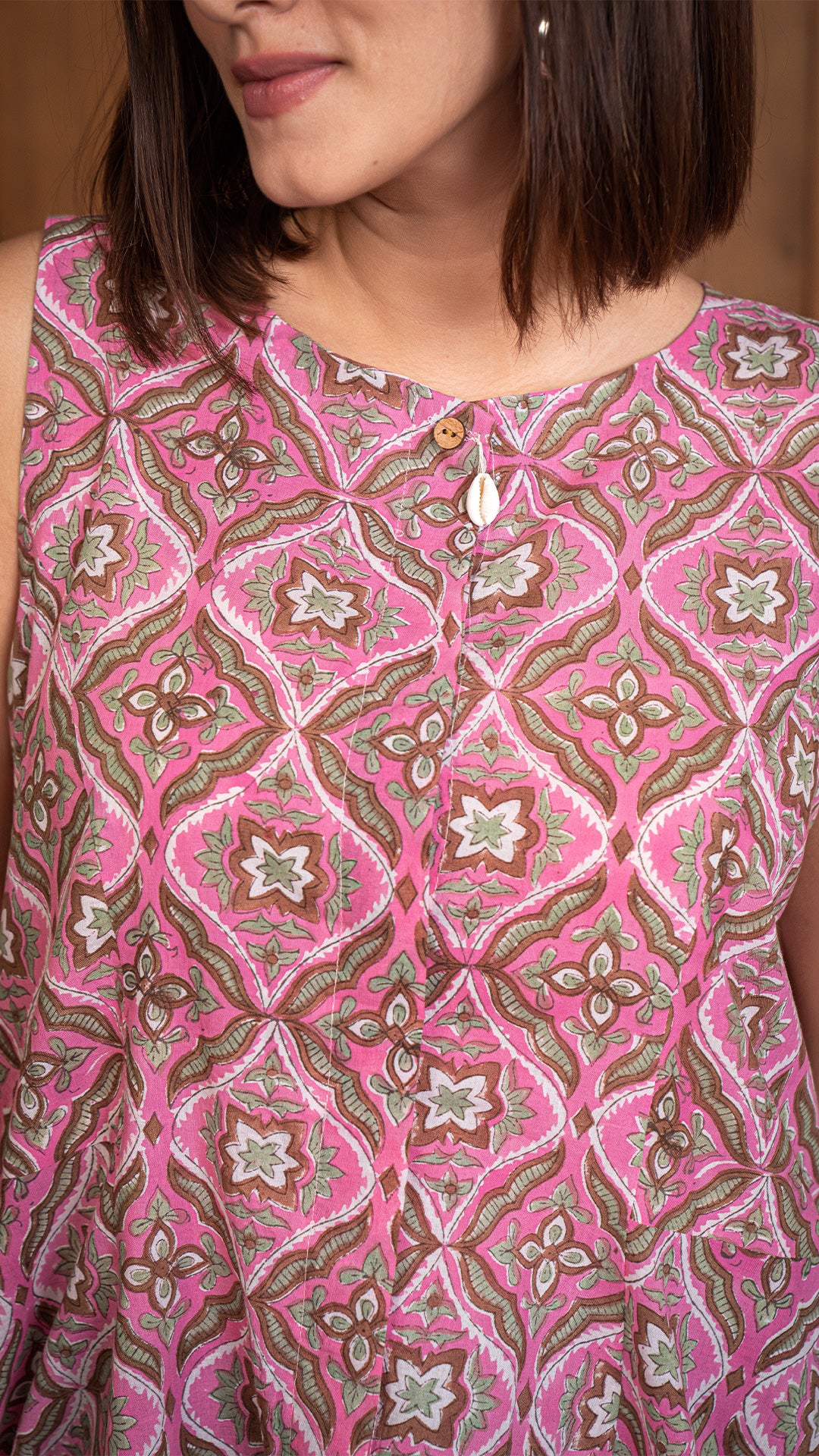 Miloni Sanganeri Cotton Peplum Top In Pink