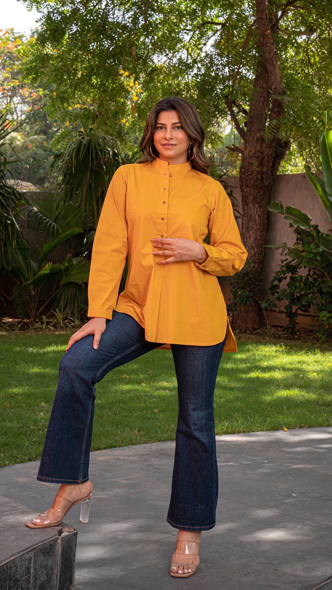 Everyday Cotton Short Top - Mustard