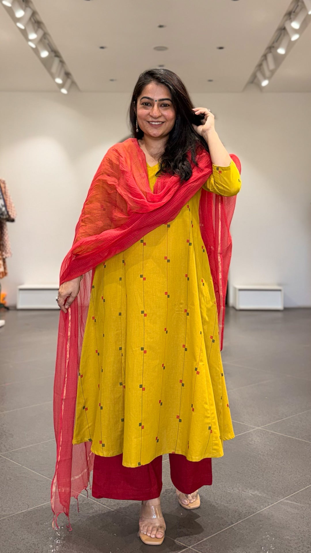 Visha Handwoven Cotton Kurta - Yellow